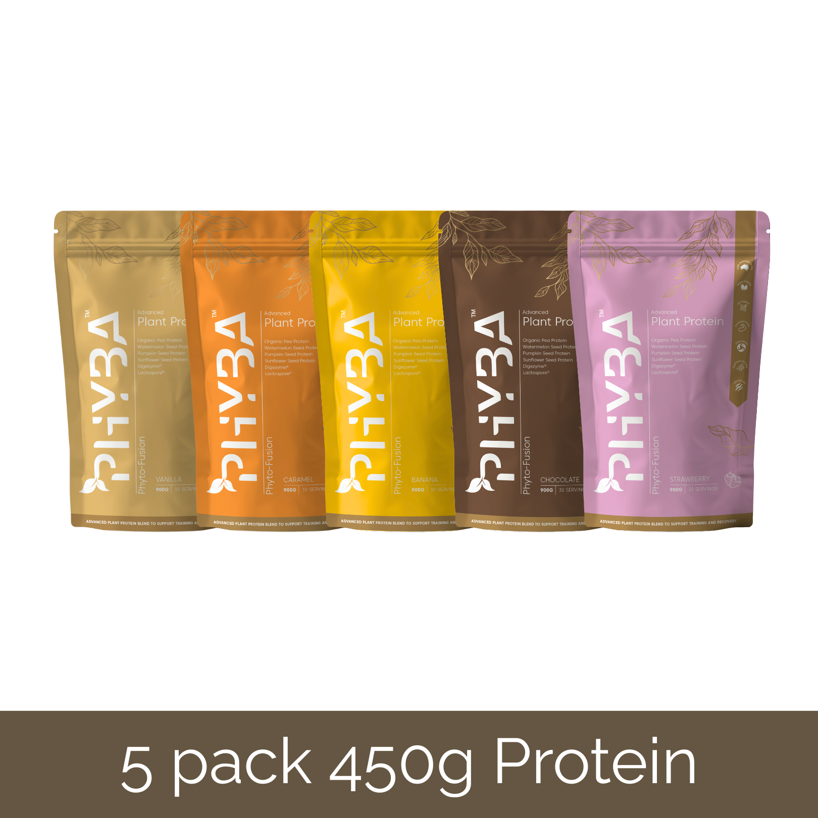 5 Pack 450g Plant Protein Variety Bundle