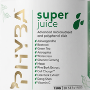 Phyba Super Juice label close-up