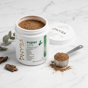 Serving scoop with brown powder