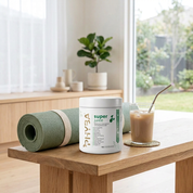 Wellness setting with a light brown drink